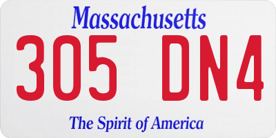 MA license plate 305DN4