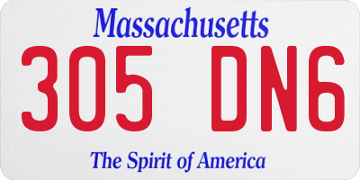 MA license plate 305DN6