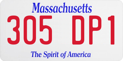 MA license plate 305DP1