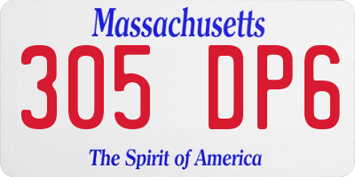 MA license plate 305DP6