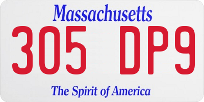 MA license plate 305DP9