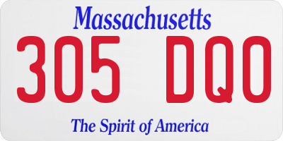 MA license plate 305DQ0