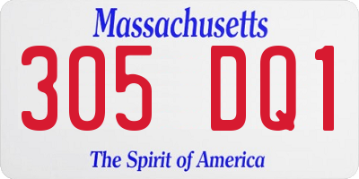 MA license plate 305DQ1