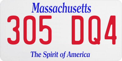 MA license plate 305DQ4