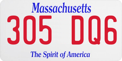 MA license plate 305DQ6