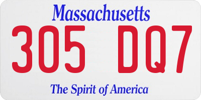 MA license plate 305DQ7