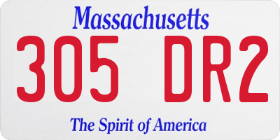 MA license plate 305DR2