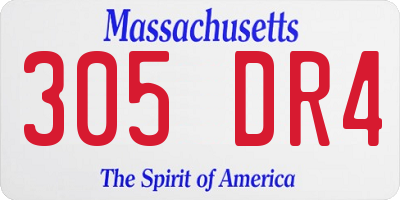 MA license plate 305DR4