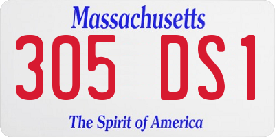 MA license plate 305DS1