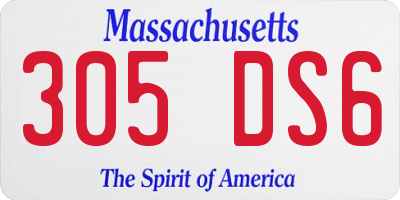 MA license plate 305DS6