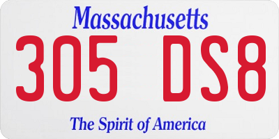 MA license plate 305DS8