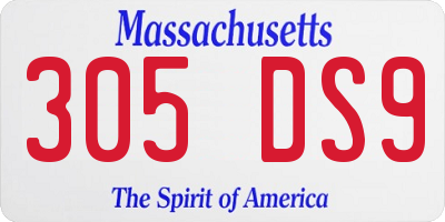 MA license plate 305DS9
