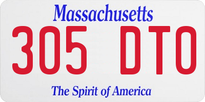 MA license plate 305DT0