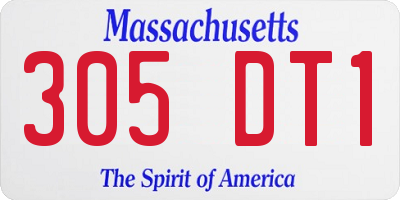 MA license plate 305DT1