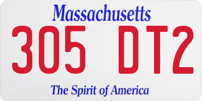 MA license plate 305DT2