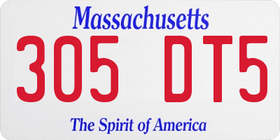 MA license plate 305DT5