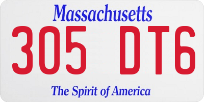 MA license plate 305DT6