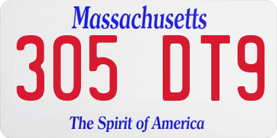 MA license plate 305DT9