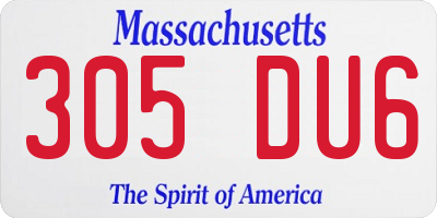 MA license plate 305DU6