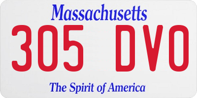 MA license plate 305DV0
