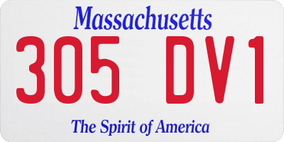 MA license plate 305DV1