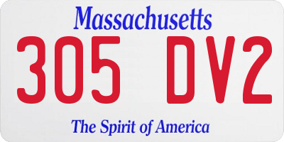 MA license plate 305DV2