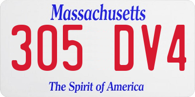 MA license plate 305DV4