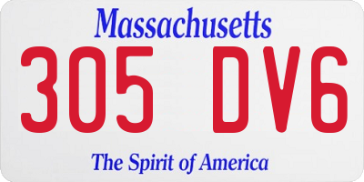 MA license plate 305DV6