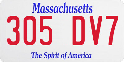 MA license plate 305DV7