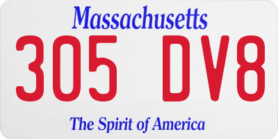 MA license plate 305DV8