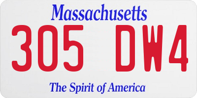 MA license plate 305DW4