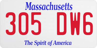 MA license plate 305DW6