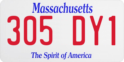 MA license plate 305DY1
