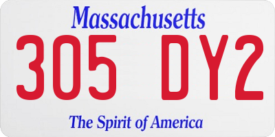 MA license plate 305DY2