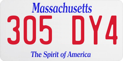MA license plate 305DY4