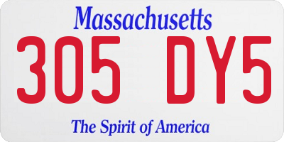 MA license plate 305DY5