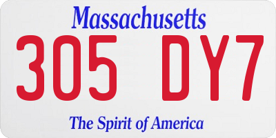 MA license plate 305DY7