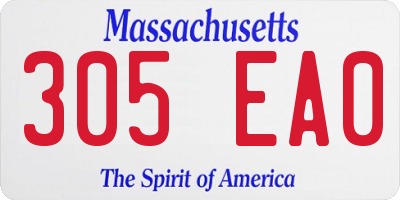 MA license plate 305EA0