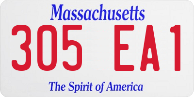 MA license plate 305EA1