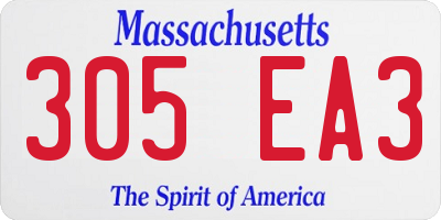 MA license plate 305EA3