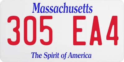 MA license plate 305EA4