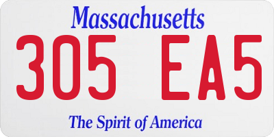 MA license plate 305EA5