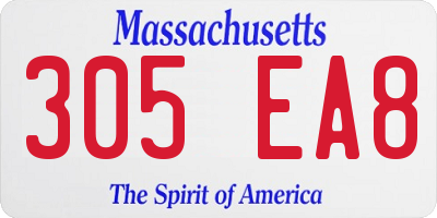 MA license plate 305EA8