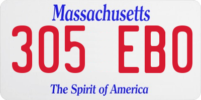 MA license plate 305EB0