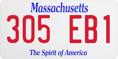 MA license plate 305EB1