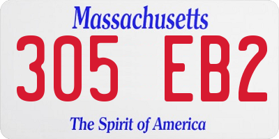 MA license plate 305EB2