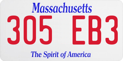 MA license plate 305EB3