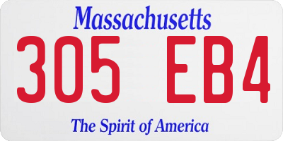 MA license plate 305EB4