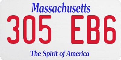 MA license plate 305EB6