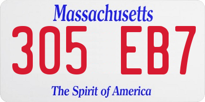 MA license plate 305EB7